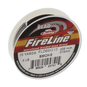 Fireline Braided Beading Tread 6 lbs.test 15 yards - Smoke