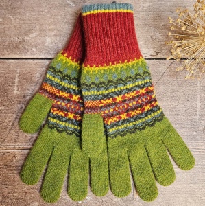 Eribe Knitwear Alloa Gloves - Moss Lock