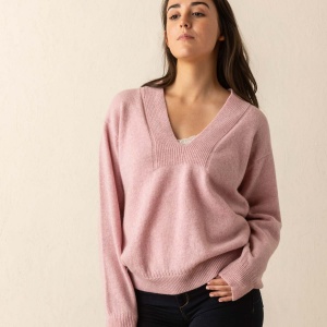 Eribe Corry Deep V-Neck Sweater - Pink Haze