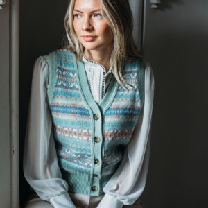 Eribe Kinross Fairisle Waistcoat Opal