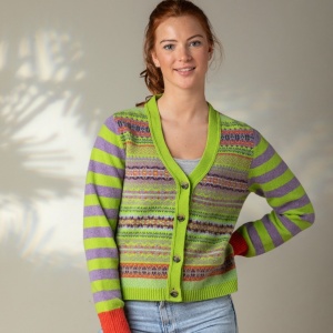 Eribe Stobo Fair Isle and Stripes Cardigan - Luscious