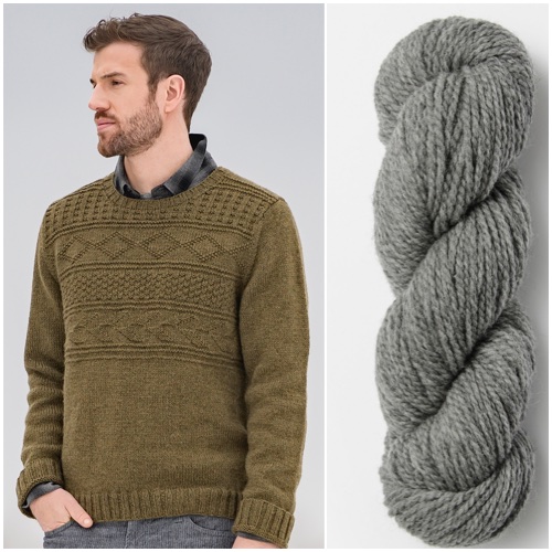Blue Sky Fibers knitting kit for Pemberton Pullover