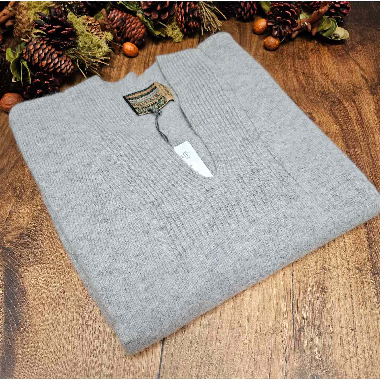 Eribe Corry Deep V-Neck Sweater - Grey Timeless