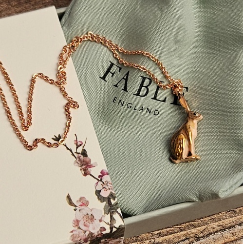 FABLE England Enamel Hare Short Necklace