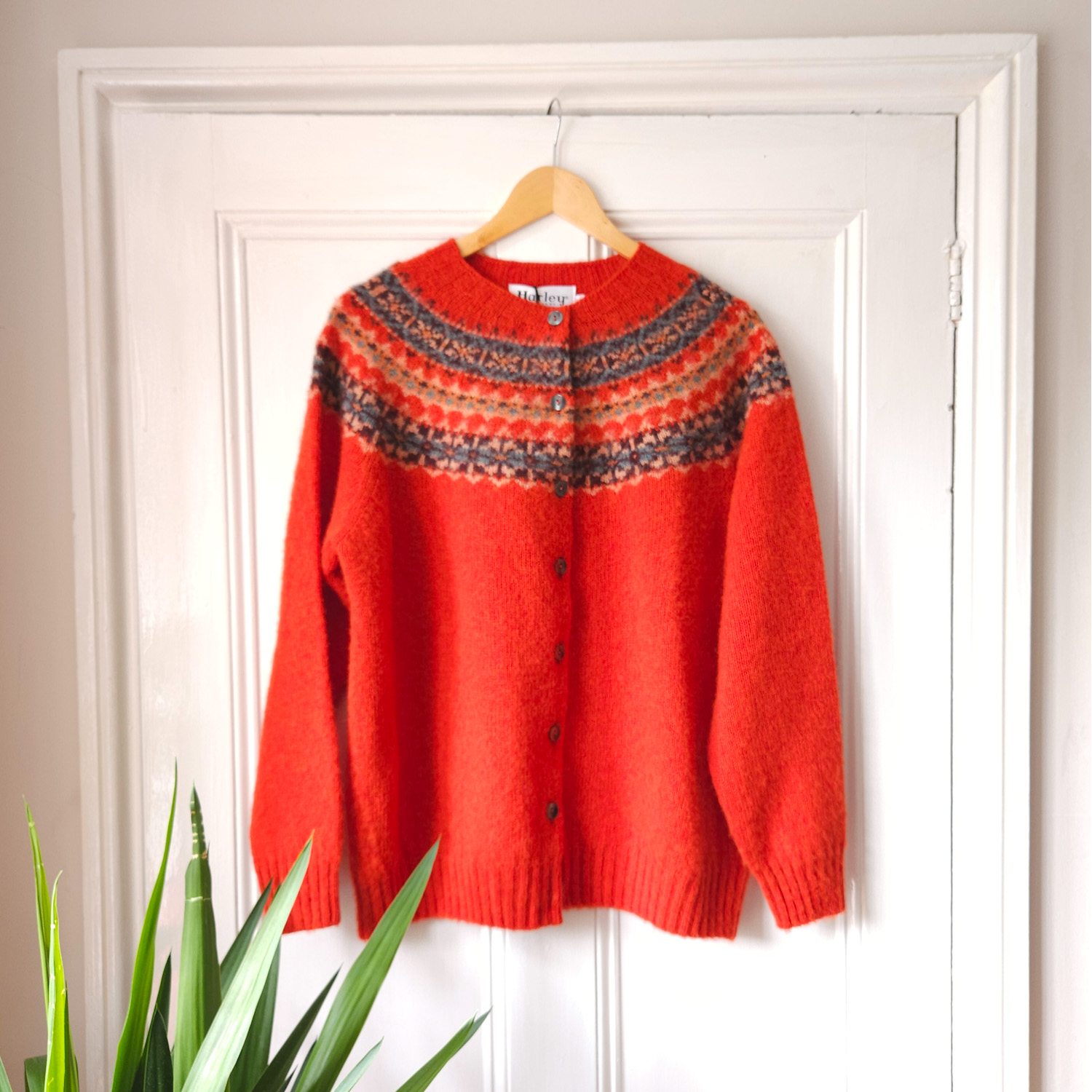 Harley of Scotland brushed wool Fair Isle cardigan Carmen Timeless